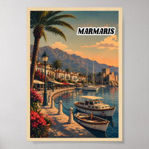 Vintage Marmaris Türkei Reiseplakat Kunst drucken Poster