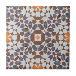 Vintage marokkanische Mosaik Orange Blue Keramik T Fliese