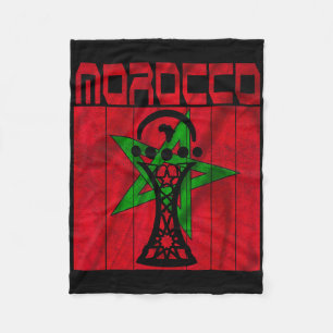 Vintage Marokko, ich liebe Marokko Karte Marokko F Fleecedecke
