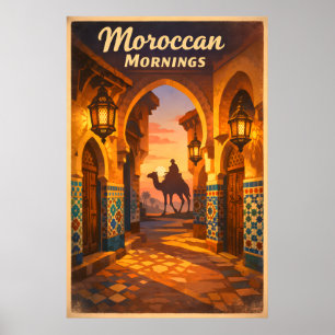 Vintage Marokko Reise - Marokkanischer Morgen Post Poster