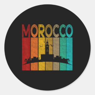 Vintage-Marokko-Shirt, ich liebe Marokko Karte Mar Runder Aufkleber