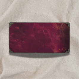 Vintage Maroon Leather Look Personalized Schreibtischunterlage