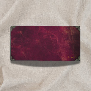 Vintage-maroon-Leder-Look personalisiert Schreibtischunterlage