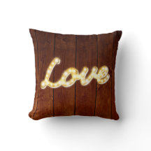 Vintage-Marquee-Lichter Love Kissen - Scheunenbret