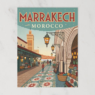 Vintage Marrakesch Marokko Souk Postkarte