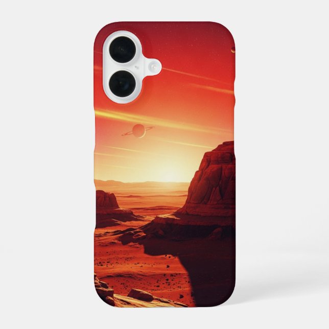 Vintage-Mars-Landschaft iPhone 16 Hülle (Rückseite)