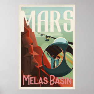 Vintage Mars reisen Kunstposter Poster