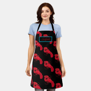 Vintage Marsden Hartley Roter Hummer auf schwarzer Schürze