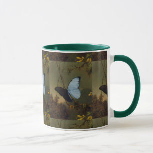 Vintage Martin Johnson Heade Blauer Morpho-Schmett Tasse