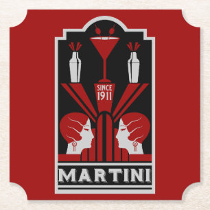 Vintage Martini Art Deco Untersetzer