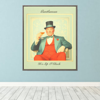 Vintage Martini Dandy - Gentlemen, es ist Zeit zum Leinwanddruck
