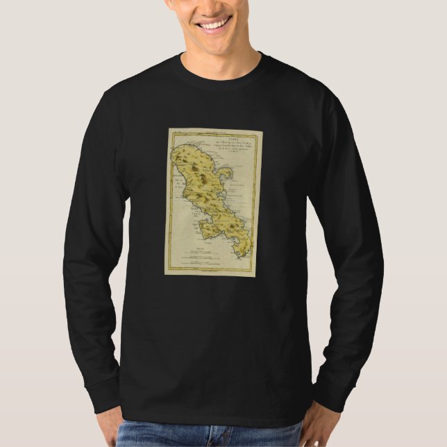 Vintage Martinique Map 1780 T-Shirt (Vorderseite)