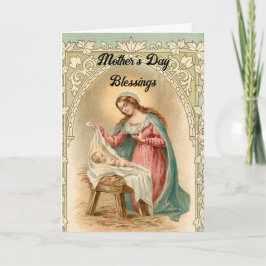 Vintage Mary und Baby Jesus Grußkarte Karte