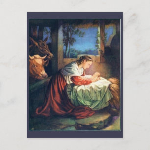 Vintage Mary und Baby Jesus Postkarte
