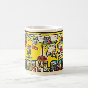 Vintage-Maryland-Aufkleber-Kaffeetasse Kaffeetasse