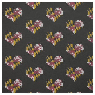 Vintage Maryland-Flaggen-Herzen Stoff