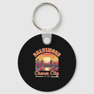 Vintage Maryland Ltimore Charm City Reise Retro Hi Schlüsselanhänger