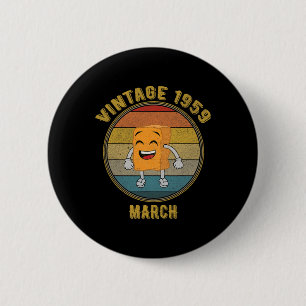 Vintage März 1959 Chicken Nugget Lachend Abgenutzt Button