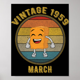 Vintage März 1959 Chicken Nugget Lachendes Distres Poster