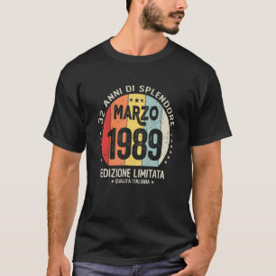 Vintage März 1989 Frauen Männer 32. Geburtstag T-Shirt