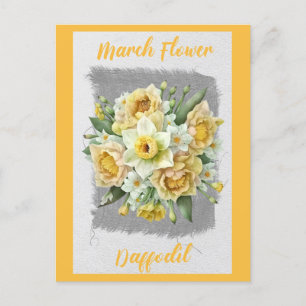 Vintage-März-Blumen-Narzissen-Blumen  Postkarte
