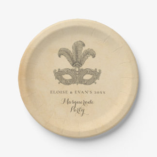 Vintage-Maskenball Pappteller