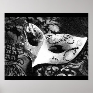 Vintage-Maskenballmaske Poster