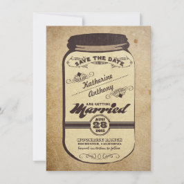 Vintage Mason Glas rustikal Save the Date