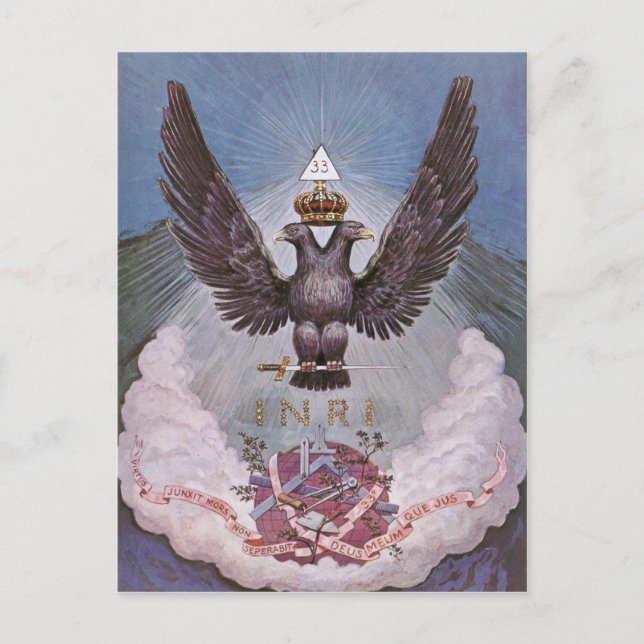 Vintage Masonic Print Postkarte (Vorderseite)
