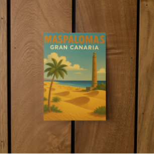 Vintage Maspalomas Gran Canaria Postkarte