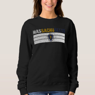 Vintage Massachusetts Flag Massachusetts Proud Men Sweatshirt