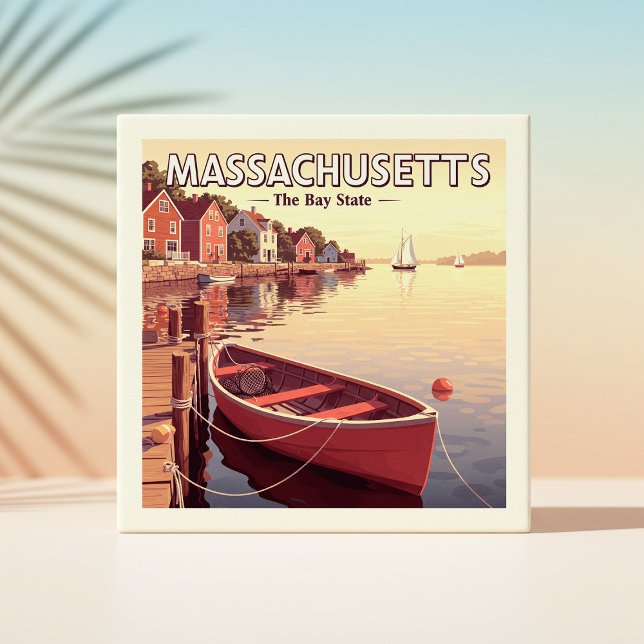 Vintage Massachusetts Fliese (Von Creator hochgeladen)