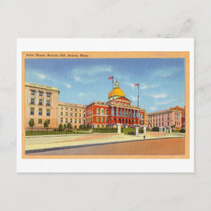 Vintage Massachusetts Staat Haus / Hauptstadt Postkarte