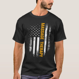 Vintage Massagetherapie mit amerikanischer Flaggen T-Shirt
