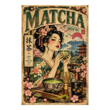 Vintage-Matcha-Plakat