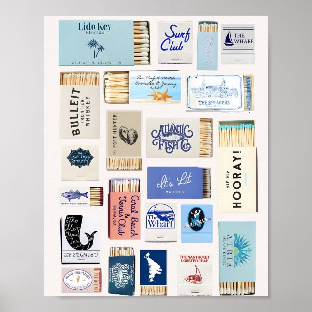 Vintage Matchbook Art Coastal Poster (Vorne)