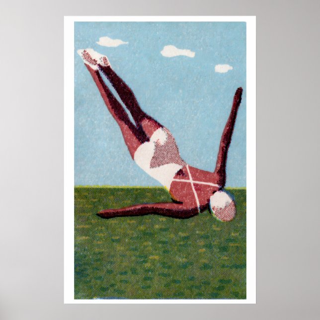 Vintage Matchbox Print, White Swimsuit, Eastern Poster (Vorne)