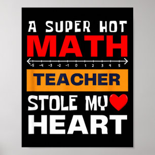 Vintage-Mathematik-Spruch Super Heißer Lehrer Herz Poster