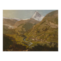 Vintage Matterhorn Zermatt Swiss Alps