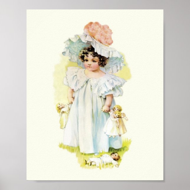 Vintage Maud Humphrey Girl mit Puppensteuerung Poster (Vorne)