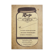 Vintage Mauerjar Hochzeit RSVP-Karten