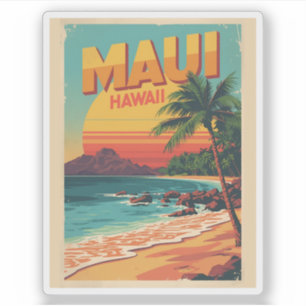 Vintage Maui Hawaii tropische Strand Souvenirs Ges Aufkleber