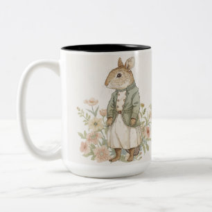 Vintage-Maus-Blumen-Two-Tone-Kaffeetasse-Geschenk Zweifarbige Tasse
