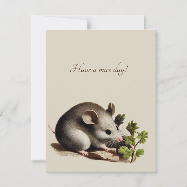 Vintage Maus-Karte des Kerns Feiertagskarte (Vorderseite)