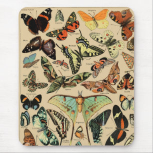 Vintage Mäuse aus Schmetterling/Papillen Mousepad
