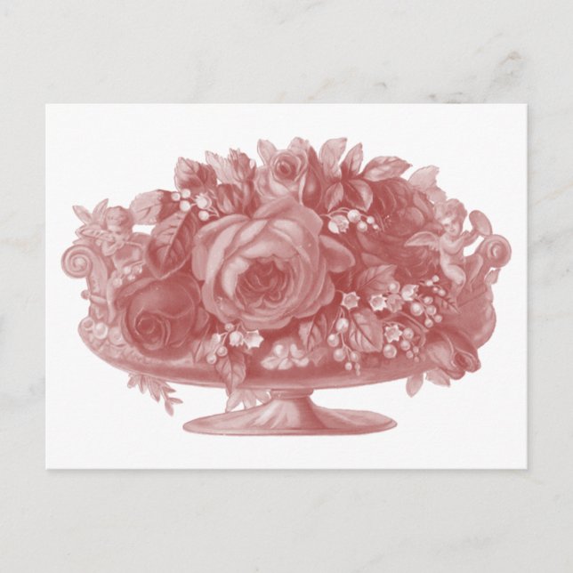 Vintage Mauve-Blume Postkarte (Vorderseite)