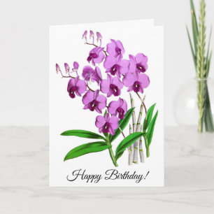 Vintage Mauve Lila Orchid Blume Personalisiert Karte