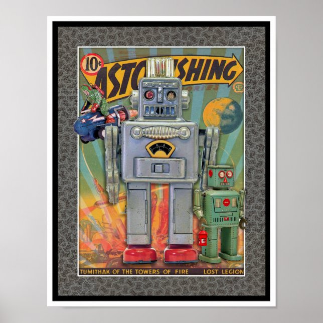 VINTAGE MCM SPACE TOYS PRINT POSTER (Vorne)
