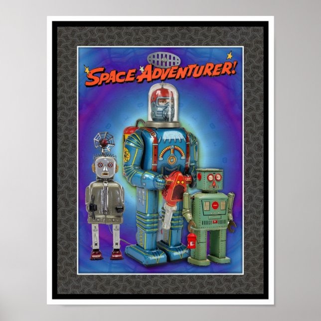 VINTAGE MCM SPACE TOYS PRINT POSTER (Vorne)