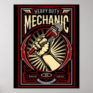 Vintage Mechaniker Garage Mancave Poster